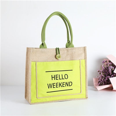 High Quality Women Linen Luxury Tote Large Capacity Female Casual Shoulder Bag Lady Daily Handbag Fresh Beach Shopping Bag