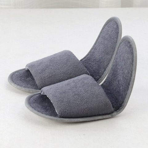 1 pair Foldable Home Hotel Breathable  Slippers SPA Travel Salon Wear With Storage Cotton Cloth Travel Accessories