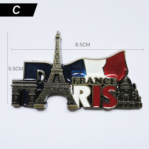 3D Paris Tower Fridge Magnet French Famous Building Model Refrigerator Magnets Souvenir Kitchen Magnet Sticker Home Decorations