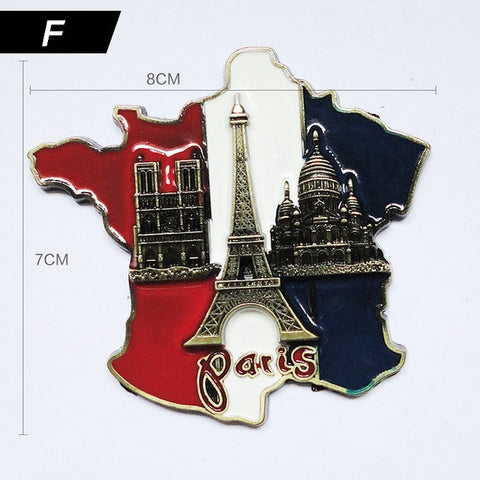 3D Paris Tower Fridge Magnet French Famous Building Model Refrigerator Magnets Souvenir Kitchen Magnet Sticker Home Decorations