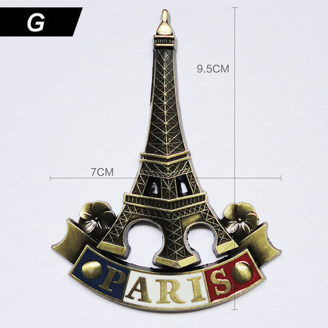 3D Paris Tower Fridge Magnet French Famous Building Model Refrigerator Magnets Souvenir Kitchen Magnet Sticker Home Decorations