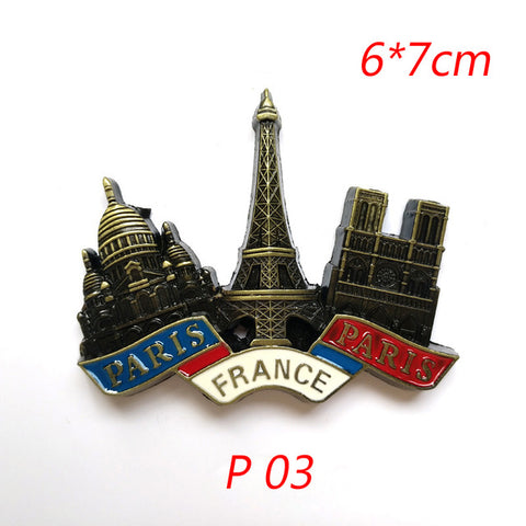 3D Paris Tower Fridge Magnet French Famous Building Model Refrigerator Magnets Souvenir Kitchen Magnet Sticker Home Decorations