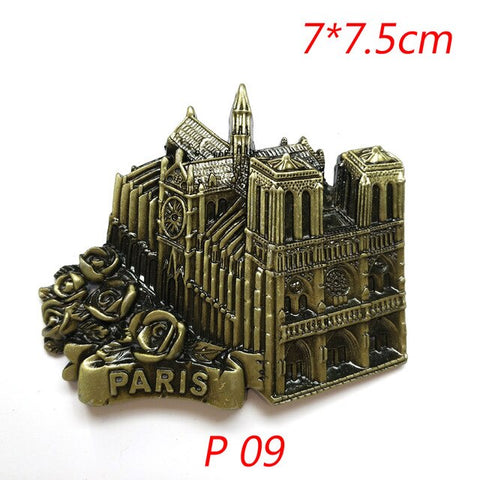 3D Paris Tower Fridge Magnet French Famous Building Model Refrigerator Magnets Souvenir Kitchen Magnet Sticker Home Decorations