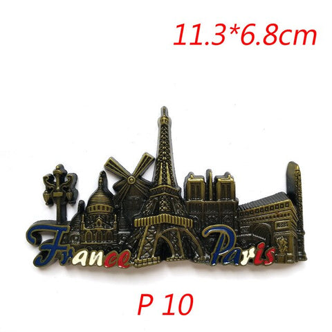 3D Paris Tower Fridge Magnet French Famous Building Model Refrigerator Magnets Souvenir Kitchen Magnet Sticker Home Decorations