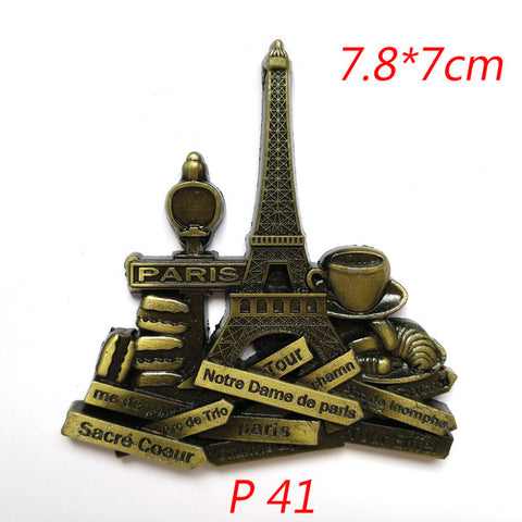 3D Paris Tower Fridge Magnet French Famous Building Model Refrigerator Magnets Souvenir Kitchen Magnet Sticker Home Decorations