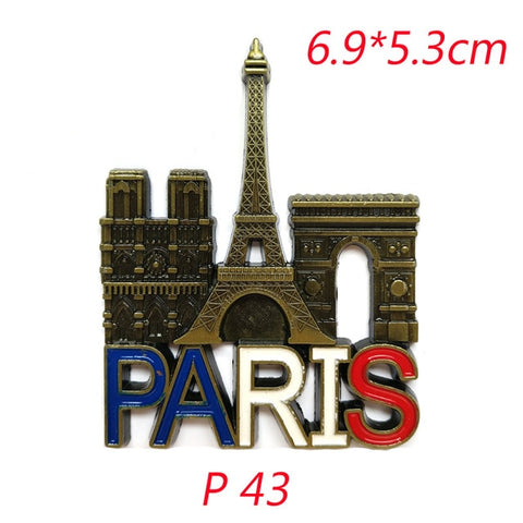 3D Paris Tower Fridge Magnet French Famous Building Model Refrigerator Magnets Souvenir Kitchen Magnet Sticker Home Decorations