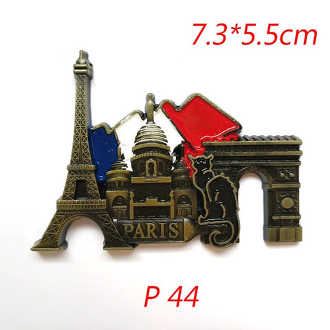 3D Paris Tower Fridge Magnet French Famous Building Model Refrigerator Magnets Souvenir Kitchen Magnet Sticker Home Decorations