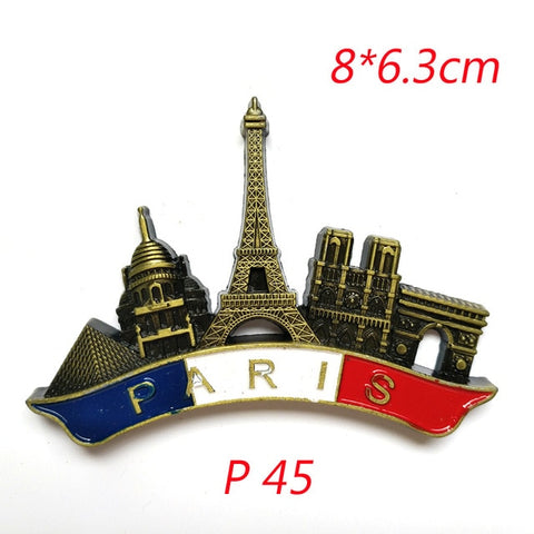 3D Paris Tower Fridge Magnet French Famous Building Model Refrigerator Magnets Souvenir Kitchen Magnet Sticker Home Decorations