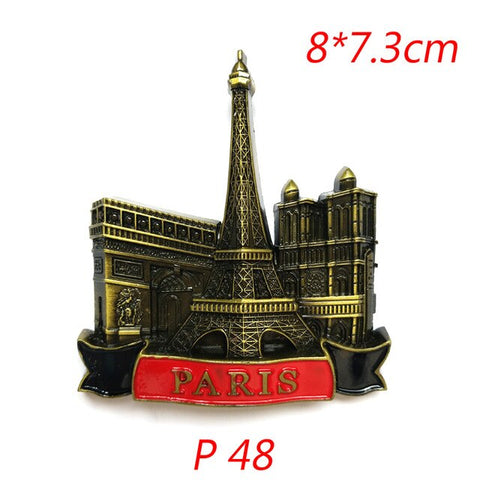 3D Paris Tower Fridge Magnet French Famous Building Model Refrigerator Magnets Souvenir Kitchen Magnet Sticker Home Decorations